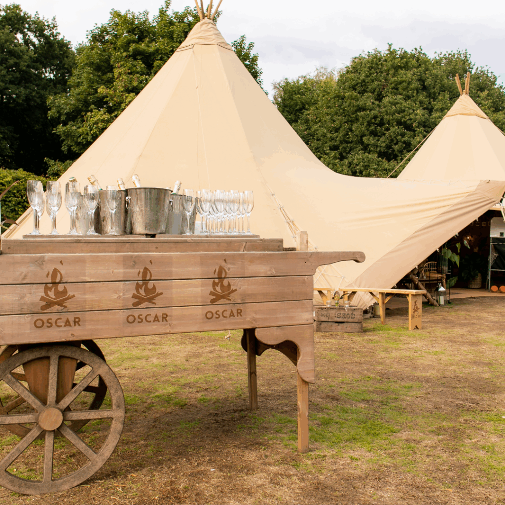Wilderness Adventure Bar Mitzvah Theme Rustic Champagne Bar